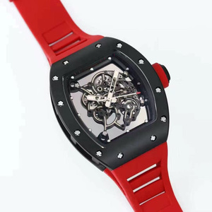 Reloj Mecánico Automático de Cerámica Negra, Esfera de Cristal de Zafiro, Diseño Hueco, Correa de Goma, Resistencia al Agua de 30 m, Moda de Lujo - Product Image 2