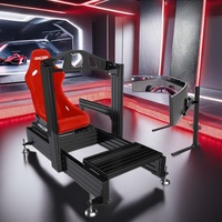 Simulador de carreras de bricolaje, cabina, perfil anodizado de aluminio negro, extrusión de juegos, conducción, Sim, aparejo de carreras, simulador de juego de cabina