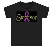 Patch thermocollant en strass motif ruban rose Survivor, avec pierres de cristal thermocollantes