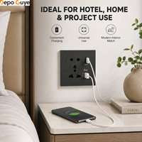Prise murale universelle avec USB A et Type C 10A 2 prises 5V 2100mA/3100mA Prise de charge 4 couleurs OEM ODM