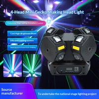 Projecteur LED DMX512 à quatre têtes en aluminium pour KTV, clubs, salles de diffusion en direct, avec effets laser rotatifs et stroboscopiques, 110-240V