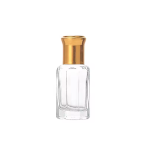Botella Cuadrada de Acrílico Transparente con Tapa Dorada de Rosca, Envase Cosmético de 3ml 5ml - Product Image 1
