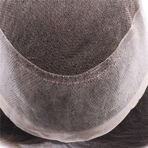 Peluca Masculina de Cabello Humano Indio, Base de Encaje Francés de 16 cm x 24 cm, Onda Natural, 130% de Densidad, Australia Erkek Peruk - Product Image 3