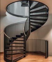 Escaliers en colimaçon en bois massif Prima Home échelles rotatives haut de gamme et élégantes pour salons de villa