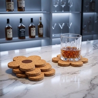 Sous-verres en liège en forme de fleur pour café, thé, bière, sous-verres écologiques absorbants, tapis de table en liège naturel légers et réutilisables