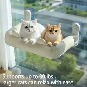 2026 Yongbao Neue Luxuriöse Niedliche Stabile Exklusive Katzenhängematte Katzenfensterbett-Design mit Flauschigen Bällen Direkt ab Werk Großhandel - Product Image 3
