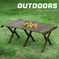 Table roulée aux oeufs en bois légère pliante portable Table de pique-nique stable pliable intérieure et extérieure polyvalente