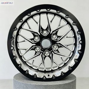 ล้ออัลลอยด์ออฟโรดแบบ Deep Dish Beadlock 2 ชิ้น รุ่นใหม่ ประสิทธิภาพสูง สีดำขัดเงา 5 รู สำหรับรถจี๊ป รถบรรทุก SUV 4x4 ลุยโคลน - Product Image 2