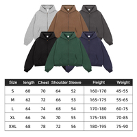 Sudadera con capucha BOXY de alta calidad con forro polar y doble cremallera para hombre, otoño-invierno, al por mayor