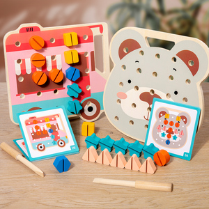 Vite a forma di giocattolo in corrispondenza del <span class=keywords><strong>gioco</strong></span> Montessori che assemblano i dadi a vite educazione precoce occhio di mano giocattoli di coordinazione - Product Image 5