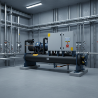 Pompe à chaleur géothermique automatique 600 kW, capacité de refroidissement, conception robuste et écologique, pour zone industrielle, fonctionnement stable à long terme