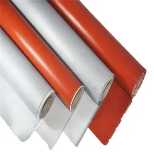 Colored 0.4mm 0.8mm super thin silicone coated fiberglass fabric for Fireproof inflaming retarding fire proof