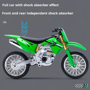 Modelo de Motocross a Escala 1/10 de Aleación Fundida a Presión con Dirección en la Rueda Delantera, Suspensión Delantera y Trasera, y Sonido Realista - Product Image 5