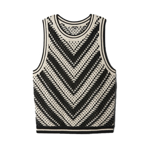 Veste en tricot de coton de haute qualité en gros, design ajouré <span class=keywords><strong>au</strong></span> <span class=keywords><strong>crochet</strong></span>, style court, haut en tricot pour femmes, sans manches, personnalisé - Product Image 2