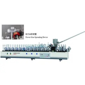 Wood Frame Making Automatic Hot Melt Adhesive Profile Wrapping Machine with PUR Glue