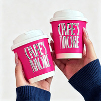 Vasos de Papel Biodegradables para Café, Aptos para Alimentos, Aislados, Desechables, para Bebidas Calientes y Frías, con Tapa y Logotipo Personalizado