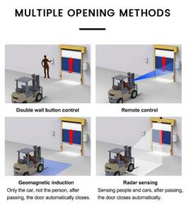 Porte rapide à enroulement en <span class=keywords><strong>PVC</strong></span> à grande vitesse <span class=keywords><strong>avec</strong></span> fenêtre horizontale pour entrepôt industriel, surface finie - Product Image 6