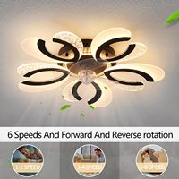 Lustre intelligent avec télécommande électrique pour chambre à coucher au détail, ventilateur de plafond à led moderne avec moteur en cuivre et lumière, 24 pouces