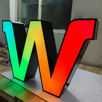 Enseigne de magasin LED personnalisée, lettres lumineuses RGB, enseigne de magasin mobile, panneau lumineux pour devanture de magasin, lettres LED extérieures, conception de panneau avec nom de magasin