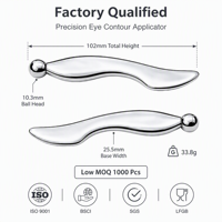 Aplicador de Crema para Ojos KINWONG, Varita Metálica Masajeadora Gua Sha para Ojos, Reduce la Hinchazón, Líneas Finas y Ojeras, Venta al Por Mayor OEM