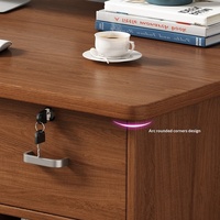 Escritorio de Computadora Simple para Uso Comercial, Escolar, de Oficina y en el Hogar, con Diseño Móvil y Cajones con Cerradura
