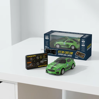 Voiture RC en alliage moulé sous pression à l'échelle 1:64, 2,4 GHz, avec propulsion arrière, vitesse variable, double commande, mini voiture de course RC de bureau