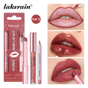 Lakerain ชุดลิปสติกเนื้อแมท + <span class=keywords><strong>ลิ</strong></span><span class=keywords><strong>ป</strong></span>กลอส + <span class=keywords><strong>ลิ</strong></span><span class=keywords><strong>ป</strong></span>กรอส3 In1ของขวัญสำหรับแต่งหน้าลิปกลอสกันน้ำออกแบบได้ตามต้องการ - Product Image 2
