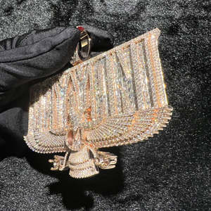 Kalung liontin berlian kustom pria, perhiasan Hip Hop mewah, liontin Nama Berlian 9K-18K, warna kuning Solid, Kalung Lab emas dewasa, hadiah sertifikat IGI - Product Image 2