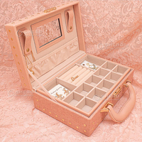 Boîte à bijoux miroir personnalisée pour le voyage Boîte à bijoux miroir avec poignée vente en gros