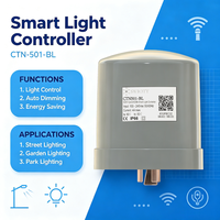 CTN501BL Système de Contrôle d'Éclairage Public Intelligent NEMA Hybride LoRaMesh avec Cellule Photoélectrique, Variateur PLC et Moniteur de Fuite d'Inclinaison IP66