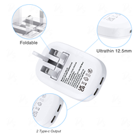 Produits Phares 2026 : Chargeurs et Adaptateurs de Voyage Ultra-Mince à Charge Rapide, Chargeur Mural Pliable 35W à Double Port Type C avec Prise UK