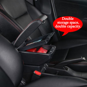 Boîte de console multi-bras universelle pour voiture personnalisée avec porte-gobelet, chargeur USB pour téléphone, rangement à double couche et accoudoir surélevé - Product Image 2