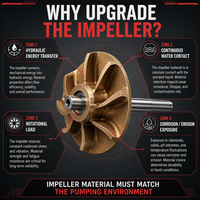Ensemble de pompe à incendie électrique diesel à turbine en bronze avec carter en fonte, arbre en acier inoxydable et pompe de relevage