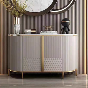 Credenza per <span class=keywords><strong>Sala</strong></span> <span class=keywords><strong>da</strong></span> <span class=keywords><strong>Pranzo</strong></span> di Tendenza, Tavolo Console Moderno con Piano in Marmo, Mobile Decorativo di Lusso per Soggiorno - Product Image 4
