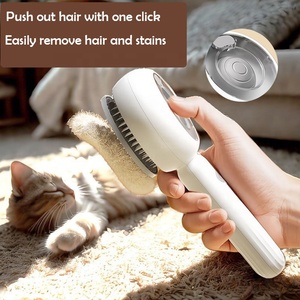 Outil de démêlage antistatique à revêtement en céramique autonettoyant réduisant la perte de brosse à chat à vapeur pour le toilettage des animaux de compagnie - Product Image 4