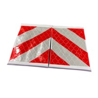 Drapeau de marquage de hayon de camion avec perles de verre et support en aluminium, rouge et blanc, réfléchissant, pour signalisation arrière et avertissement