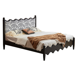 Ensemble de lit Queen en bois massif de luxe italien, robuste, élégant, meubles de chambre à coucher en bois ancien, comprend des lits doubles, des lits complets, des antiquités, lit en bois - Product Image 4