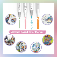 Bestationery Arte Doble Punta Marcador De Alcohol Non Toxic Coloring Dual Tip Permanent Graffiti Paint Art Alcohol Marker Pen