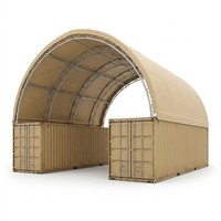 Abri Conteneur Personnalisé à Grande Portée en Acier, Sans Fondation, Résistant au Vent, avec Toit Double en PVC 900g, pour Logistique Portuaire, Stockage de Marchandises et Villa