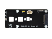 Carte adaptateur Raspberry Pi 5 PCIe vers M.2 Support SSD NVMe Design à montage latéral avec plaque acrylique Compatibilité 2230/2242/2260/2280