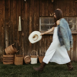 Cesto per Bucato di Alta Qualità, Moderno, Circolare, in <span class=keywords><strong>Rattan</strong></span> <span class=keywords><strong>e</strong></span> <span class=keywords><strong>Vimini</strong></span> Naturale, Ecologico <span class=keywords><strong>e</strong></span> Personalizzabile - Product Image 5