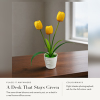 Arrangement floral artificiel réaliste en soie, 3 têtes de tulipes, fait main, style bonsaï, pour décoration moderne de maison et de mariage