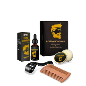 Kit para el Crecimiento de la Barba con Aceite, Bálsamo, Rodillo y Peine, Herbal Sin Perfume, para el Cuidado de la Barba en Hombres Adultos - Product Image 1