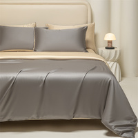 Parure de lit de luxe 4 pièces 100% coton, super douce, respirante, lavable en machine, draps, taies d'oreiller, housse de couette 200TC, style européen
