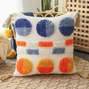 Hot Sale Marok kanis cher Stil Ethnische bunte handgemachte Quaste Sofa Hotel 18x18 Tufted Kissen bezug // - Product Image 6