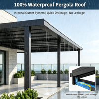 Pergola bioclimatique motorisée extérieure avec toit à lames orientables, revêtement poudré, étanche, en alliage d'aluminium, pour terrasse, restaurant, hôtel, OEM