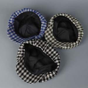 Sombrero Newsboy de Lino Artístico Retro, Nuevo Modelo Verano 2025, Diseño a Cuadros Blanco y Negro, Transpirable, Moderno y a la Moda - Product Image 4