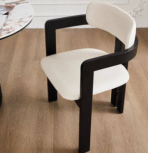 Silla de Comedor de Madera Maciza Estilo Italiano con Respaldo Curvo Tapizado, Sillón Moderno de Lujo para Hogar, Hotel, Conferencias L079 - Product Image 1
