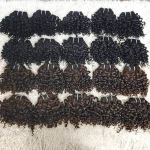 Promoción: Paquetes de Cabello Rizado Profundo de $5.1, 50 gramos, 11A, 8 pulgadas, 100% Cabello Humano, Tejido Brasileño Remy Negro/Marrón Mixto, Venta al por Mayor Directa de Fábrica - Product Image 3