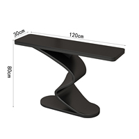 Table console moderne et luxueuse avec des pieds torsadés artistiques, surface en marbre, table d'appoint pour le couloir, l'entrée, le canapé